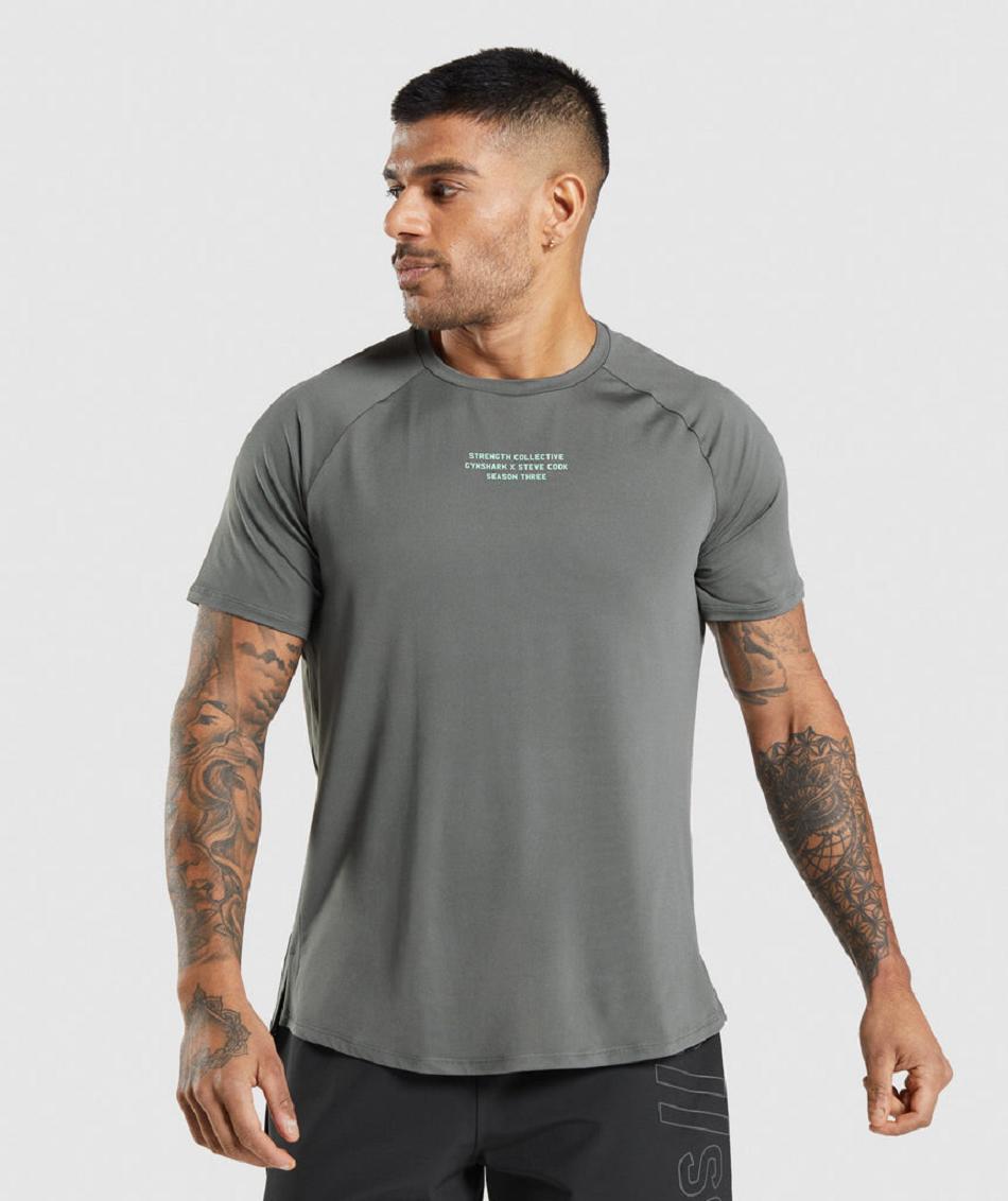 T Shirts Gymshark Gymshark//Steve Cook Hombre Gris | CO 3438ZUT